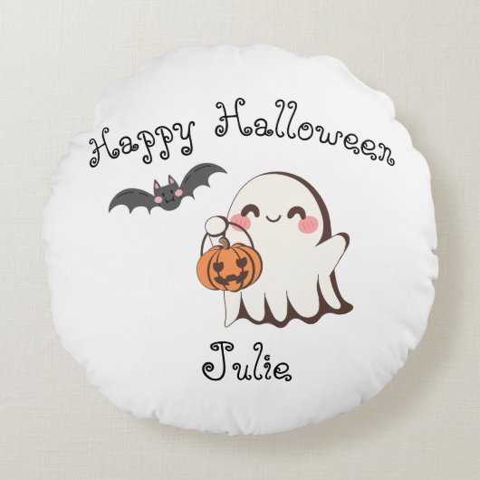 可愛い&不気味ハロウィーン円枕 ラウンドクッション (正面)