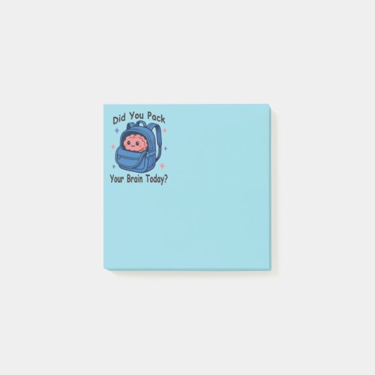 可愛い「今日は脳みそ持ってきた?」ブレイン パン ポストイット (正面)