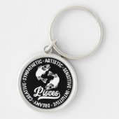可愛い〔占星術の〕十二宮図サイン特性/魚座 キーホルダー (正面)