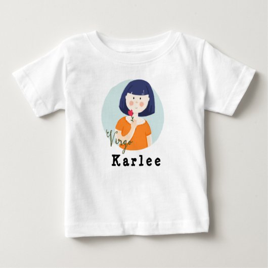 可愛い〔占星術の〕十二宮図星印シンボルや象徴漫画のシャツ ベビーTシャツ (正面)