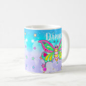 可愛い"夢"かわいいバタフライマグ コーヒーマグカップ (正面右)