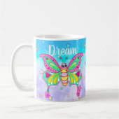 可愛い"夢"かわいいバタフライマグ コーヒーマグカップ (左)