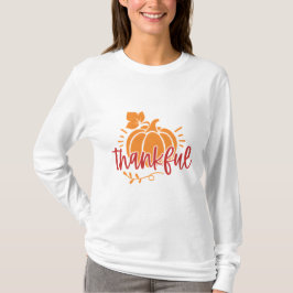 可愛い 感謝の気持ち ハロウィンカボチャ サンクスギビング Tシャツ