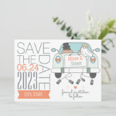 可愛い、日付のカード結婚を車で保存 セーブザデート (スタンド正面)