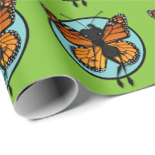 可愛い（昆虫）オオカバマダラ、モナークバタフライ艶包み紙 ラッピングペーパー (ロールコーナー)