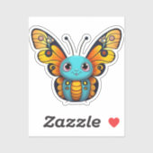 可愛い(昆虫)オオカバマダラ、モナーク蝶お洒落漫画グラフィック シール (シート)