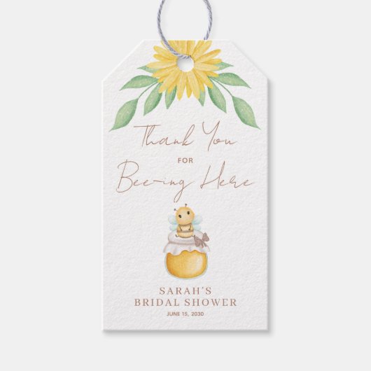 可愛い(昆虫)マルハナバチイエローサンキュー男女兼用 ギフトタグ (正面)