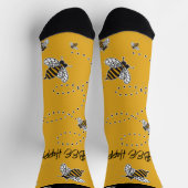 可愛い(昆虫)マルハナバチビーハッピーハネビーイエロー&ブラック ソックス (上部)