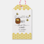 可愛い(昆虫)マルハナバチ甘いBee One 1歳の誕生日 ギフトタグ (正面)