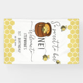 可愛い(昆虫)マルハナバチ甘いBee One 1歳の誕生日 横断幕 (横)