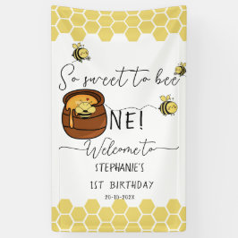 可愛い（昆虫）マルハナバチ甘いBee One 1歳の誕生日 横断幕