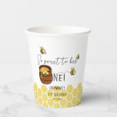 可愛い(昆虫)マルハナバチ甘いBee One 1歳の誕生日 紙コップ (正面)