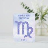 可愛い《星座》乙女座カスタムサインハッピーバースデー ポストカード (スタンド正面)