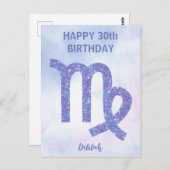 可愛い《星座》乙女座カスタムサインハッピーバースデー ポストカード (正面/裏面)