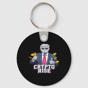 可愛い。月のブルルへのビットコイントランプの上昇 キーホルダー