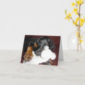 可愛い（犬）ドーベルマン・ピンシェルパピー空白の – ノートカード (黄色い花)