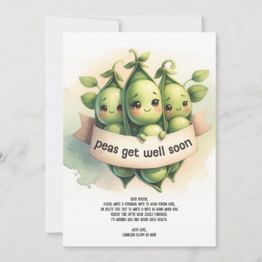 可愛い「豆が早く元気に最高のするおもしろい」 カード (正面)