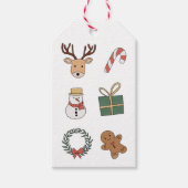 可愛い 赤 緑 クリスマスの子供達のホリデー ギフトタグ (正面)