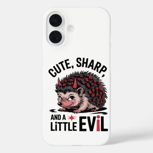 可愛い、鋭い、小さな悪 – おもしろい Hedgehog Case-Mate iPhoneケース (裏面)