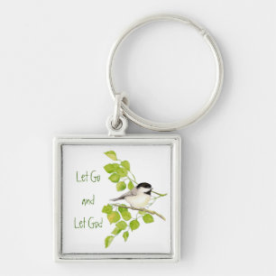 可愛い《鳥》アメリカゴガラ「Let Go & Let God」鳥自然 キーホルダー