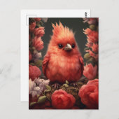 可愛い（鳥）ショウジョウコウカンチョウお洒落バ絵画ード ポストカード (正面/裏面)