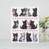 可愛い！黒、白、グレーの子猫イラスト (スタンド正面)