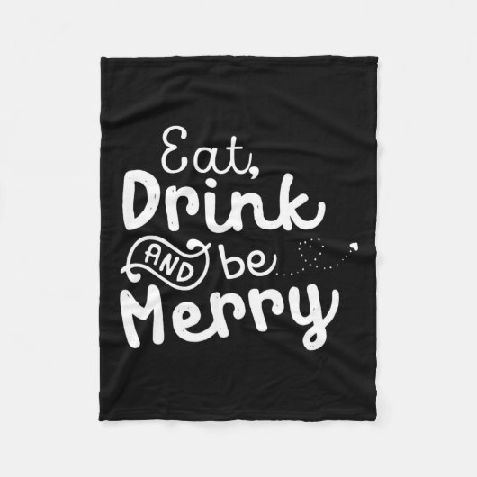 可愛い&おもしろいクリスマ食べス フリースブランケット (正面)