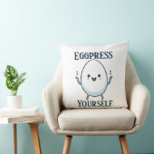 可愛い"Eggpress Yourself"パおもしろいン クッション (椅子)