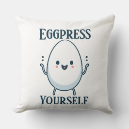 可愛い"Eggpress Yourself"パおもしろいン クッション