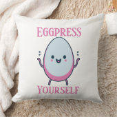 可愛い"Eggpress Yourself"パおもしろいン クッション (ブランケット)
