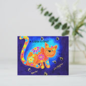 可愛い！- Happy Blue Cat ポストカード (スタンド正面)