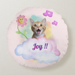 可愛い『Joy!!』おしゃべりねこ♡ ラウンドクッション