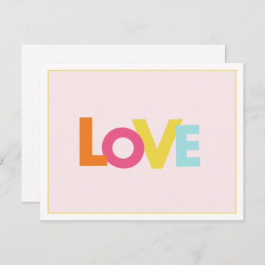 可愛い「LOVE」を折り畳んだサンキューカード サンキューカード (正面/裏面)