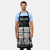 可愛い「MOM」最高のシェフ12モダン枚フォトコラージュ エプロン (着用した状態)
