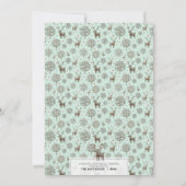 可愛い#Reindeerとベリーグリーンまたはカスタムベリーカラー 招待状 (裏面)