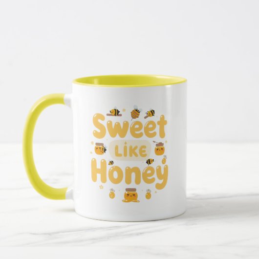可愛い"Sweet Like Honey"ミツバチ マグカップ (左)