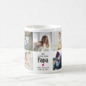 可愛い「We Love You Papa」フォトコラージュ コーヒーマグカップ (中央)