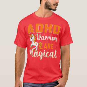 可愛いADHD戦士はオレンジ色の魔法のユニコーン Tシャツ
