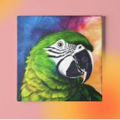 可愛いAIで生み出されたグリーンオウム キャンバスプリント