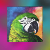 可愛いAIで生み出されたグリーンオウム キャンバスプリント