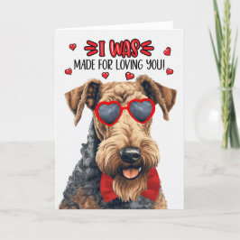 可愛いAiredale Terrier Dog Love You Valentine シーズンカード