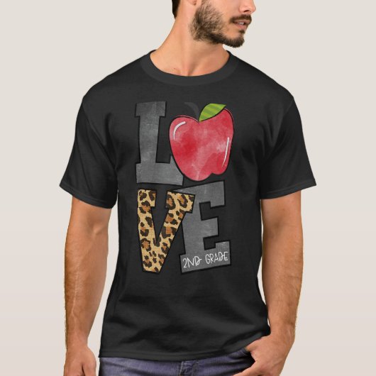 可愛いApple Leopard Love 2年生チーム2年生 Tシャツ (正面)