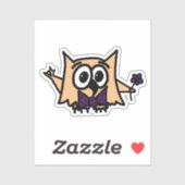 可愛いASL「愛してる」オリーOwlステッカー シール (シート)