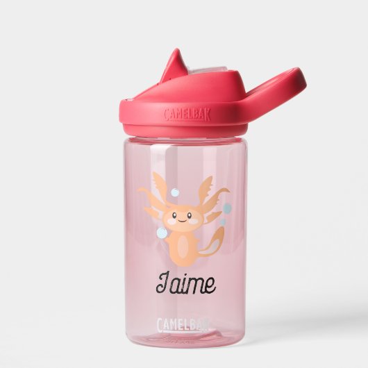 可愛いAxolotlオレンジ水中の子供の名前 ウォーターボトル (左面)