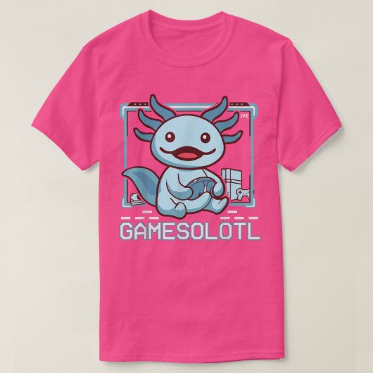 可愛いAxolotlラバーゲームsキッズトドラーゲーマサロット Tシャツ (デザイン正面)