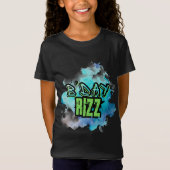 可愛いB'Dayリズグリーンとモノクロブルー Tシャツ (正面)