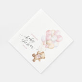 可愛いbearly待ちテディベアピンクの風船シャワー スタンダードランチョンナプキン (角)