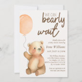 可愛いbearly待ちテディベア赤ちゃんシャワー 招待状 (正面)