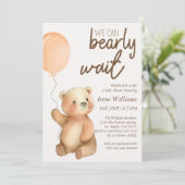 可愛いbearly待ちテディベア赤ちゃんシャワー 招待状 (スタンド正面)