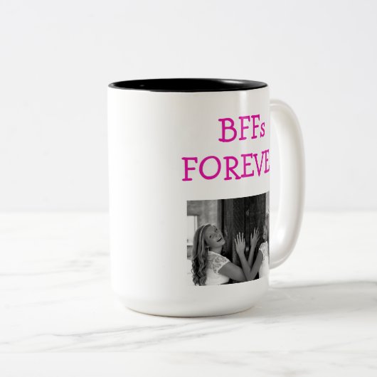 可愛いBFF最高の友達の写真 ツートーンマグカップ (正面右)